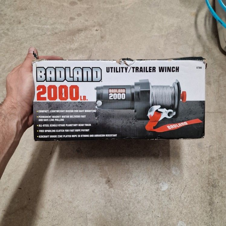 2000 Lb. Utility Trailer Winch with Remote for Truck ATV Watercraft Towing