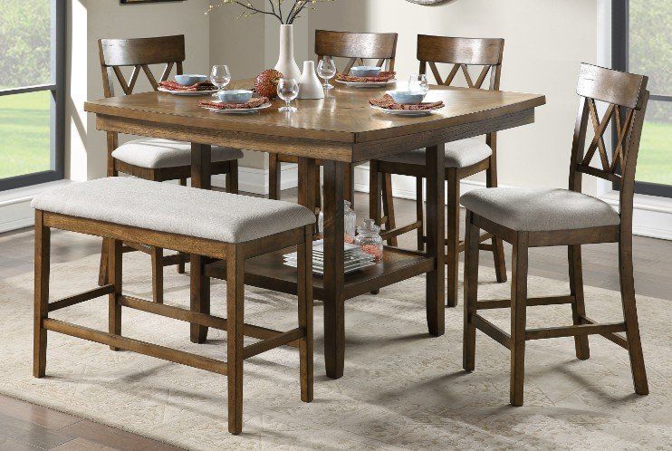 Counter height dining set designed for maximum efficiency