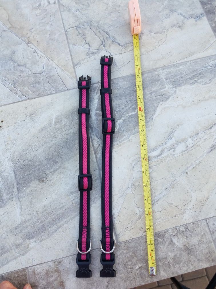 Pink dog collars, 2 sizes