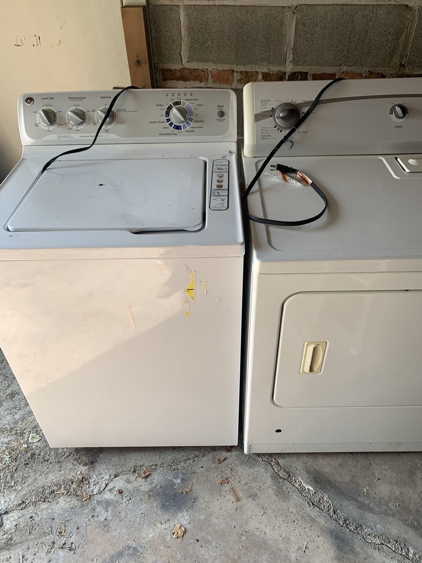 Washer and dryer set