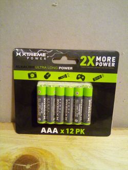Extreme power AAA alkaline battelries 12 pack