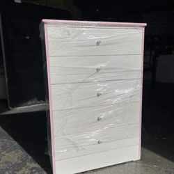 New 5 Drawers Pink W/White Lining 