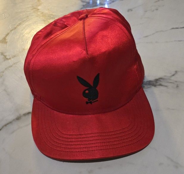 Supreme Playboy Satin 5 Panel Hat Cap Red Bunny Adjustable SS16