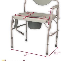 Deluxe Bariatric Drop-arm Commode, Assembled, Grey