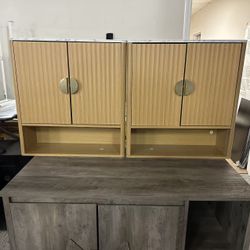 Brand new Marble Top Wall Cabinets for Bathroom Storage Over The Toilet with Adjustable Shelf, 23×24 Inch Floating Storage Cabinet with Doors for Bath