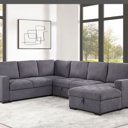 New Sofa Sectional With Pull Out Sleeper Grey Or Beige