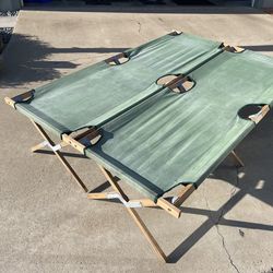 Double Wood & Canvas Cot