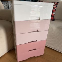 Storage, Plastic Dresser with Drawers, Pink 