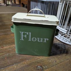 Green Flour Canister Home Decor 