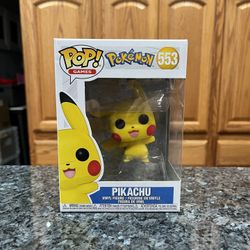 Toy Vinyl Funko Pop Pokemon Pikachu Waving Pop! Vinyl Figure #553.  Brand new never opened.  Smoke free home 