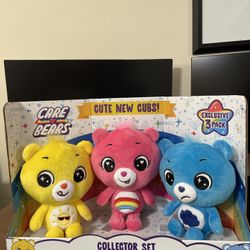 CARE BEARS Funshine Share & Cheer Bears -Exclusive Plush 3-Pack Brand New