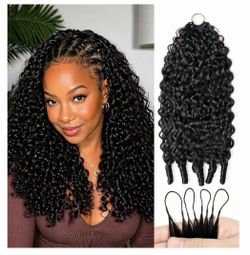 Feather Crochet Human Hair Burmese Curly Invisible Miracle Knots Bundles Knotless Pre-Separated Feather Crochet Human Hair for Black Women Time-Saving