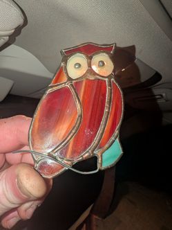 Vintage stained glass owl