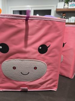 2 pink cubbies
