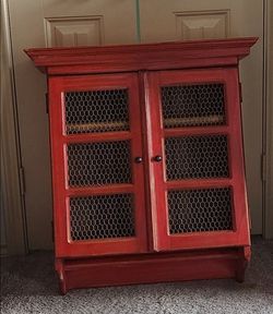 Vintage Rustic Red Cabinet