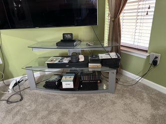 Glass with metal Three tier shelves