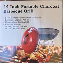 14 Inch Portable Charcoal Barbecue Grill - **New **