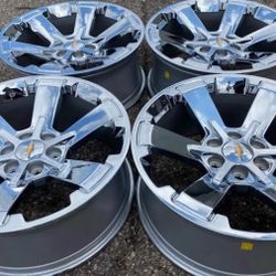 22” GMC SIERRA YUKON DENALI RIMS CHEVROLET CHEVY SILVERADO SUBURBAN WE FINANCE SET NEW CHROME 