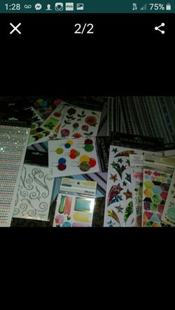 Scrapbooking stickers,cardstock and misc supplies and embellishments