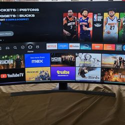 Samsung TV curved screen fast processor high definition great foultrar gamer use very little in spare bedroom