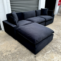 BLACK Velvet Modular Sectional Cloud Couch NEW DELIVERY AVAILABLE