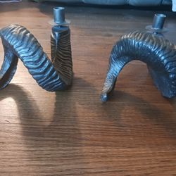 RAM HORN CANDLE HOLDERS