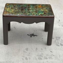 Small vintage epoxy top side end or accent table 16”H x 24”L x 16”W