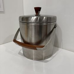 Vintage West Bend Ice Butler Ice Bucket Mid Century Modern Stainless Steel