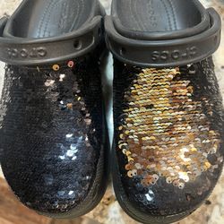 Bae Sequin Crocs