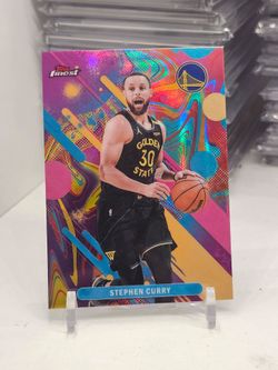 Stephen curry topps finest oil spill refractor warriors