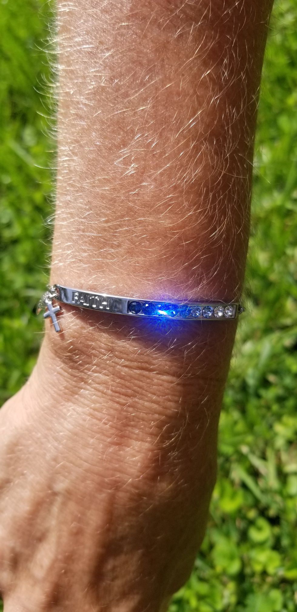 Faith swarovski bar bracelet