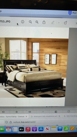 Ashley Martini Bed Queen with Media Chest