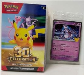 Pokemon 30th Celebration SEALED Booster Bundle & Mewtwo promo! Pick up in Coral Springs!