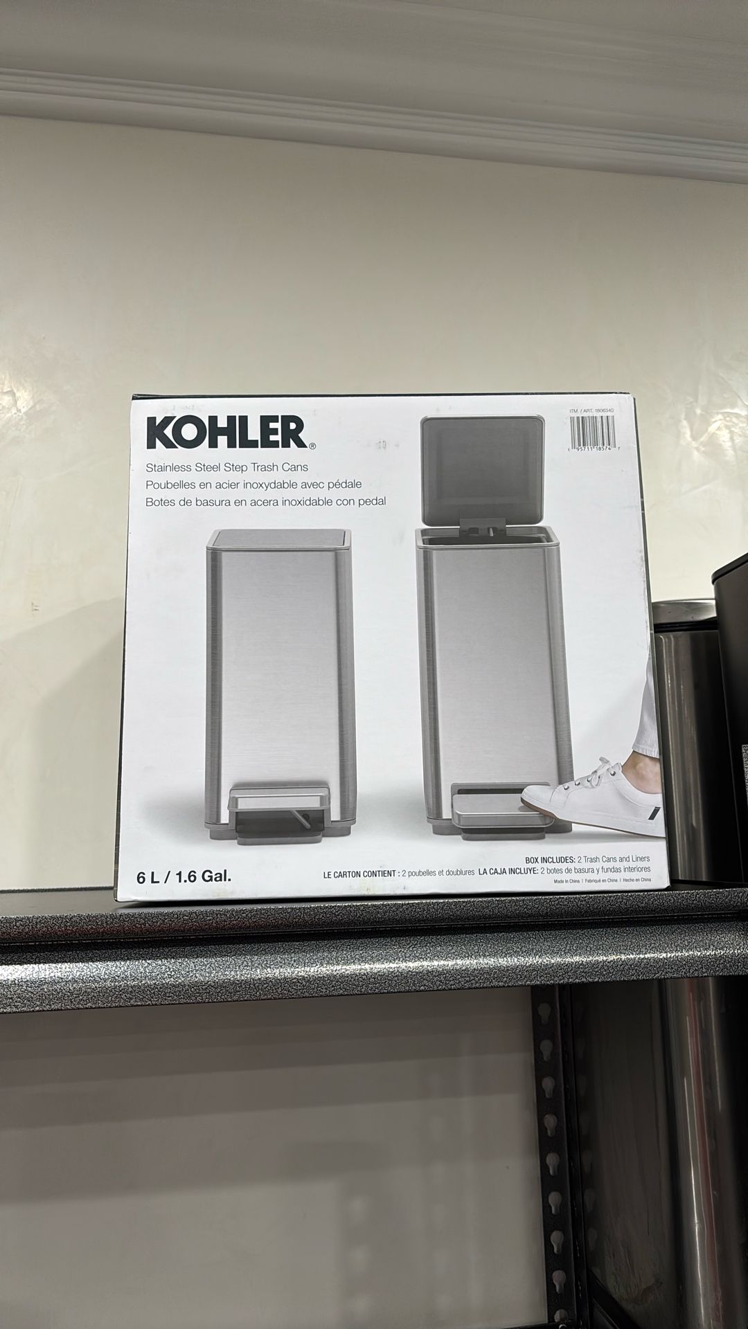 Kohller Stainless Steel Step Trash Cans Two Pack 