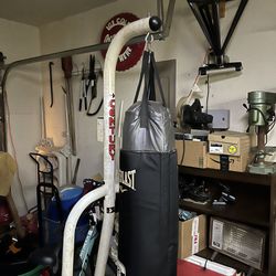 100lb Punching Bag Stand Gloves Plates