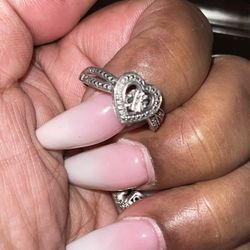 Heart Shaped Ring Diamond Accents 