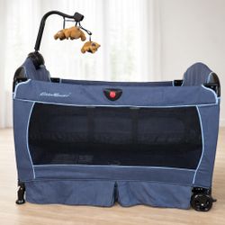 Eddie Bauer Pack N Play w/ Bassinet, Mobile, Music & Vibration