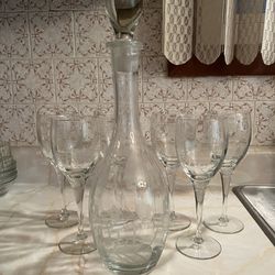 Vintage Toscany Crystal Wine Decanter 