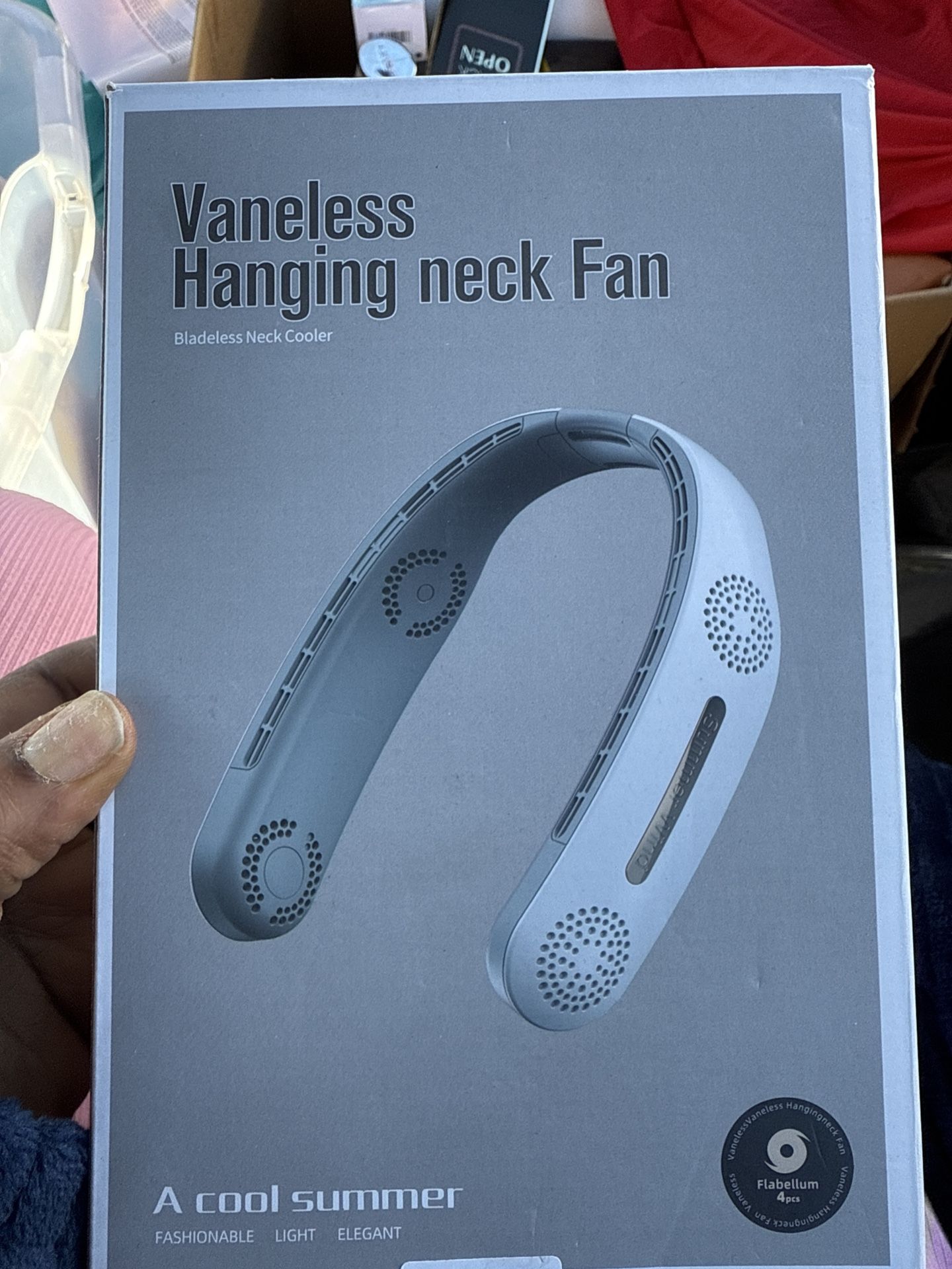 Hands-Free Neck Fan (Rechargeable – Black) NEW