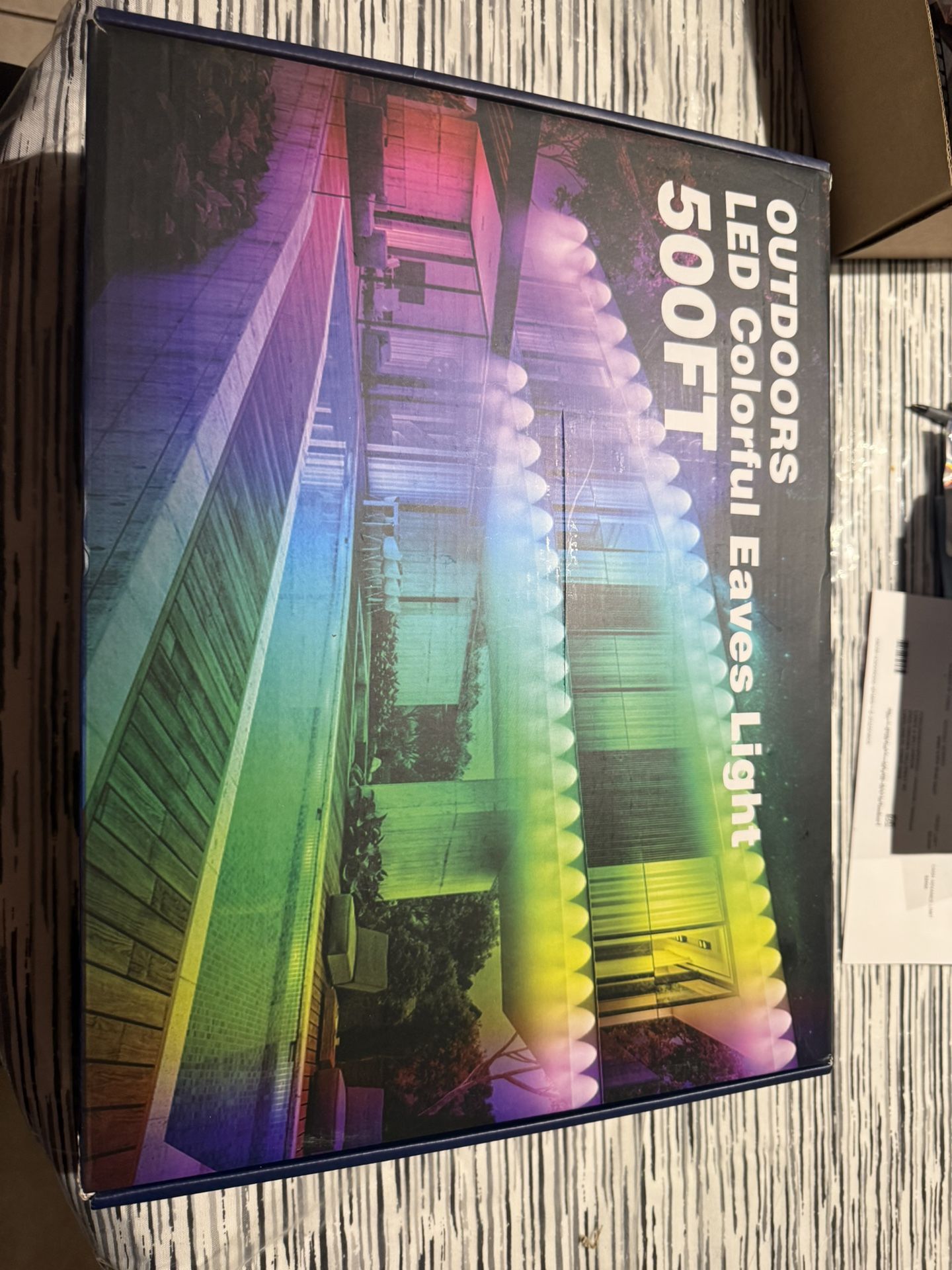 Outdoor LED colorful Eaves lights 500’ these can be installed year round new in box $180 