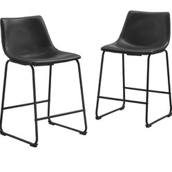 Black Barstool Chairs - Set Of 4