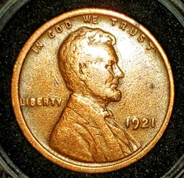 1921 Lincoln Wheat Cent Off Center Thick Planchet 