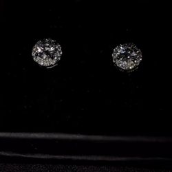 0.5ct Halo Moissanite Studs – Unisex Diamond Look, Eye-Catching Sparkle