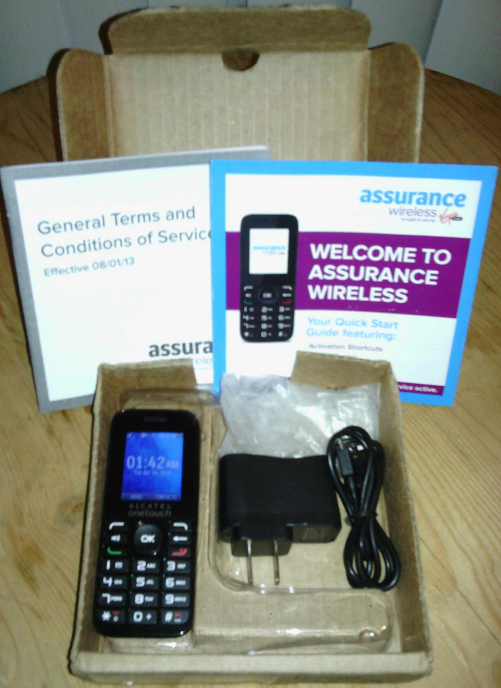 Alcatel One touch Cinch 1018B Phone For Assurance Wireless With Wall Charger And Car Charger $15.00 OBO