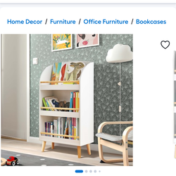 White, Brown MDF 3 -Shelf Bookcase ( 18.31-in W x 37.4-in H x 8.27-in D ) Finished