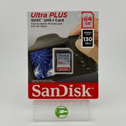 New SanDisk Ultra PLUS 64GB SDXC UHS-I Card SDSDUW3-064G-AN6IN