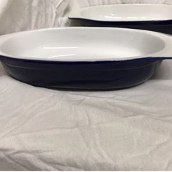 3 Roscho Blue baking dishes 2-3QT dishes 1-2QT dish