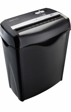 Amazon Basics 6-Sheet Cross-Cut Shredder for Paper & Credit Cards, Black
