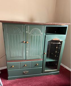 Teal/Green Accent Hutch / Media Cabinet Storage