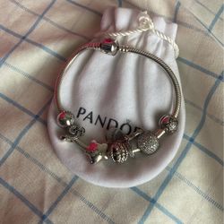 Real Pandora Bracelet With Real genuine Pandora Charms In Sterling Silver
